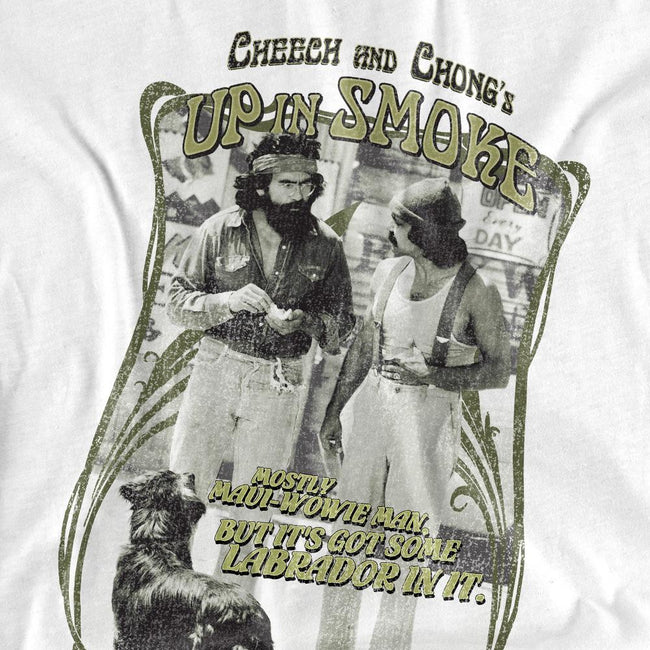 White - Pack Shot - Cheech & Chong Unisex Adult Up In Smoke Labrador T-Shirt