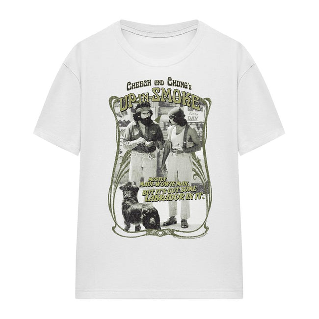 White - Front - Cheech & Chong Unisex Adult Up In Smoke Labrador T-Shirt