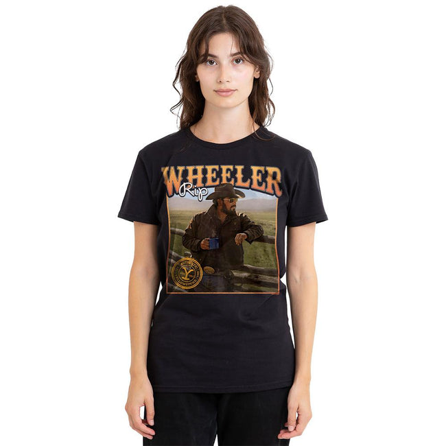 Black - Side - Yellowstone Unisex Adult Coffee with Rip Wheeler T-Shirt