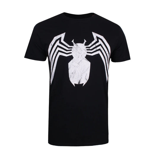 Black - Front - Marvel Mens Venom Emblem T-Shirt