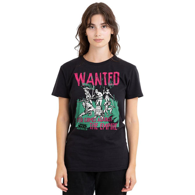 Black - Side - Star Wars Unisex Adult Wanted Rebels T-Shirt