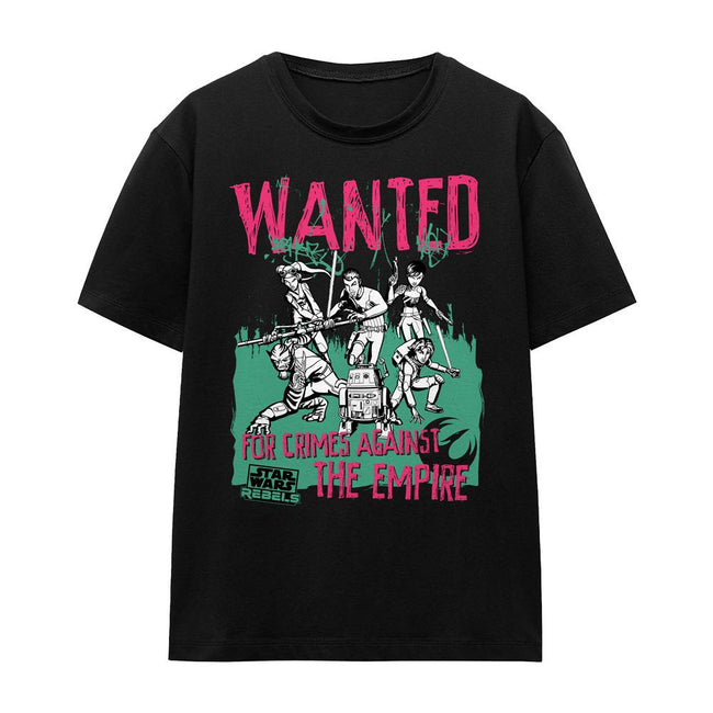 Black - Front - Star Wars Unisex Adult Wanted Rebels T-Shirt