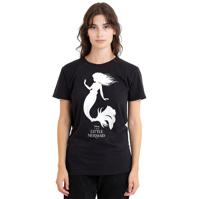 Black - Side - The Little Mermaid Unisex Adult Ariel Silhouette T-Shirt