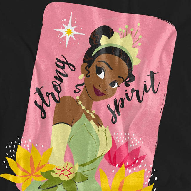 Black - Pack Shot - The Princess and the Frog Unisex Adult Strong Spirit Tiana T-Shirt