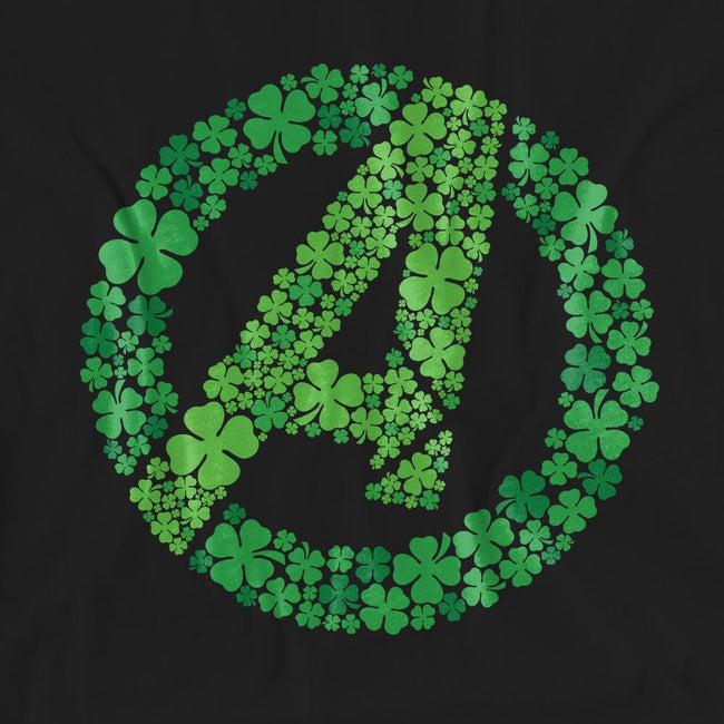 Black - Pack Shot - Avengers Unisex Adult Logo Shamrock St Patricks Day T-Shirt
