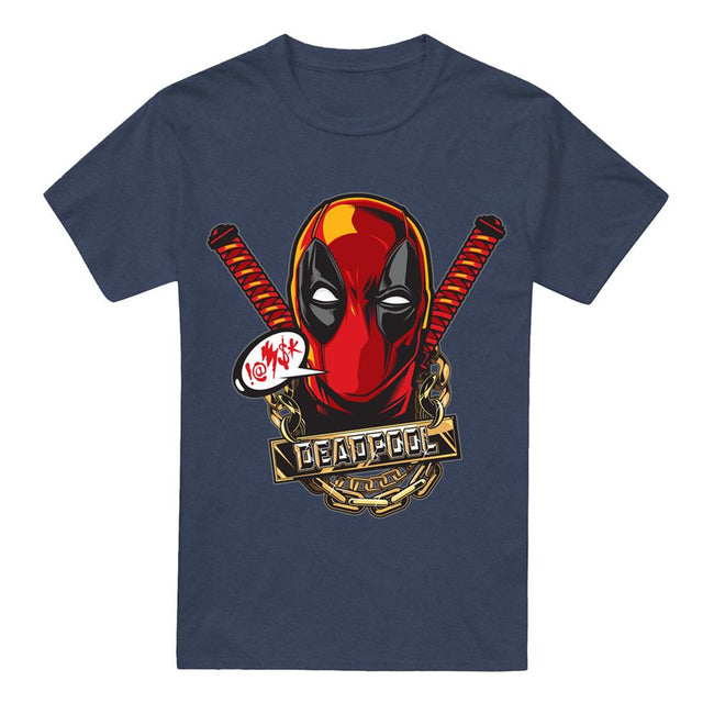 Heather Navy - Front - Deadpool Unisex Adult Gangster T-Shirt