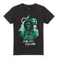 Black - Front - Squid Game Mens Front Man Group Shot T-Shirt