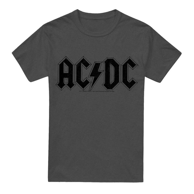 Charcoal - Front - AC-DC Unisex Adult Worn Logo T-Shirt