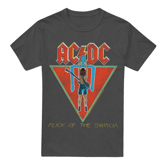 Charcoal - Front - AC-DC Unisex Adult Flick of the Switch T-Shirt