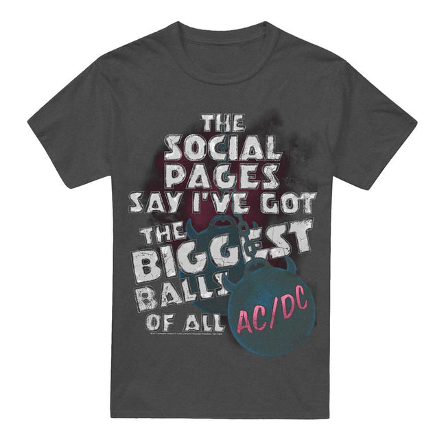 Charcoal - Front - AC-DC Unisex Adult Big Balls T-Shirt