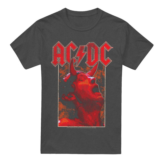 Charcoal - Front - AC-DC Unisex Adult Horns T-Shirt