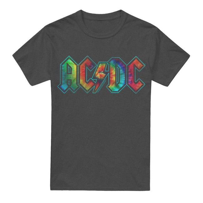 Charcoal - Front - AC-DC Unisex Adult Tie Dye Logo T-Shirt