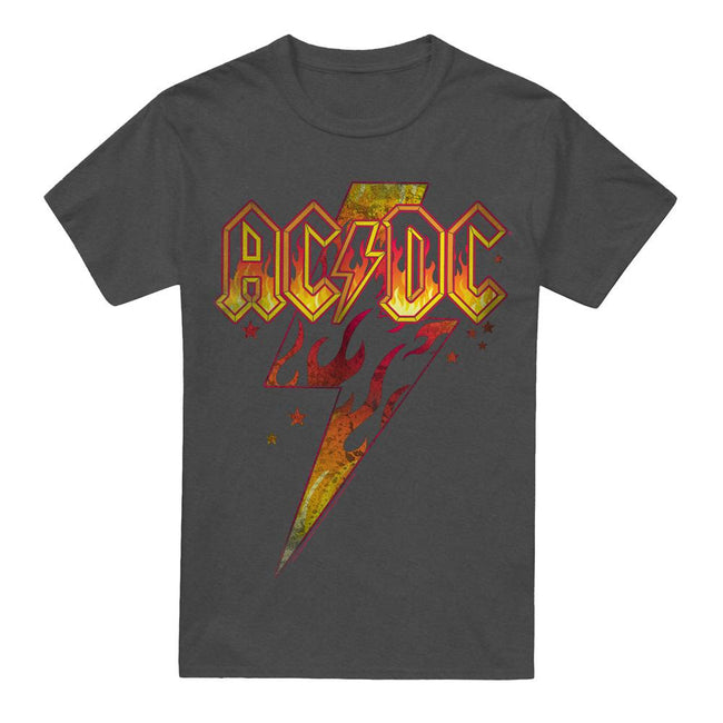 Charcoal - Front - AC-DC Unisex Adult Fire Bolt T-Shirt