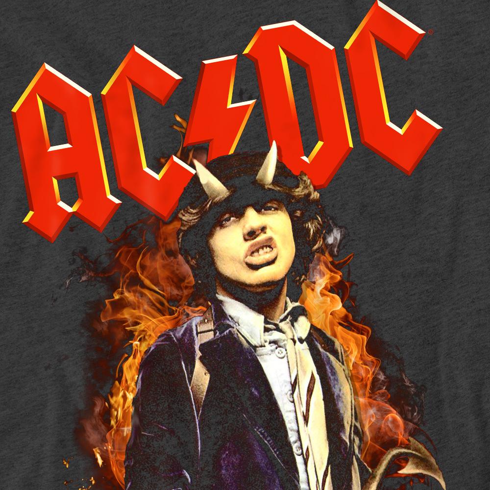 Charcoal - Pack Shot - AC-DC Unisex Adult Fire And Horns T-Shirt