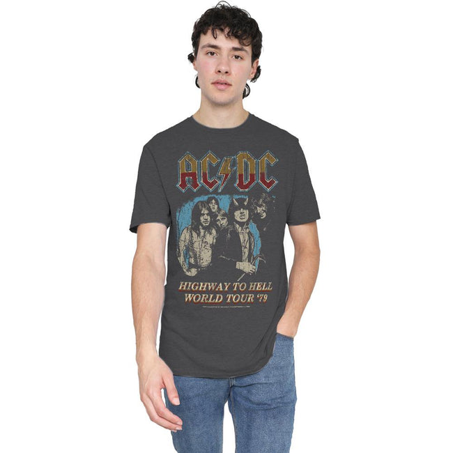 Charcoal - Lifestyle - AC-DC Unisex Adult Highway World Tour 79 T-Shirt