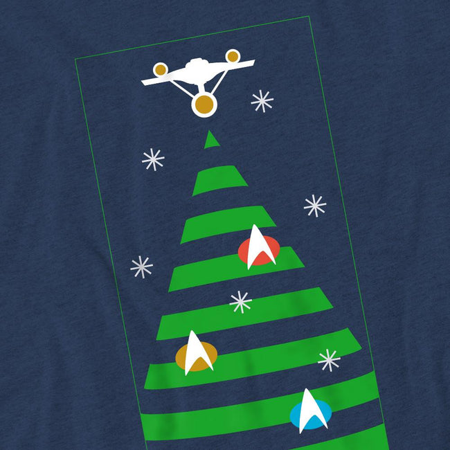 Navy - Pack Shot - Star Trek: The Original Series Unisex Adult Christmas Tree T-Shirt