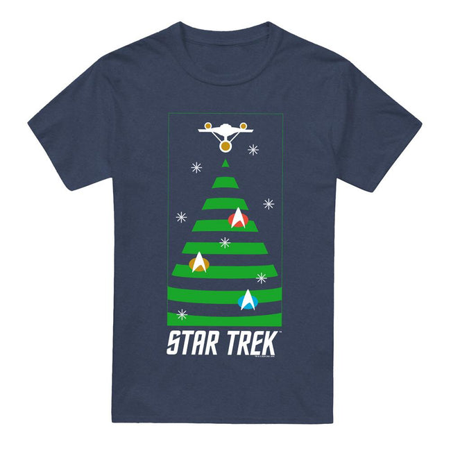 Navy - Front - Star Trek: The Original Series Unisex Adult Christmas Tree T-Shirt