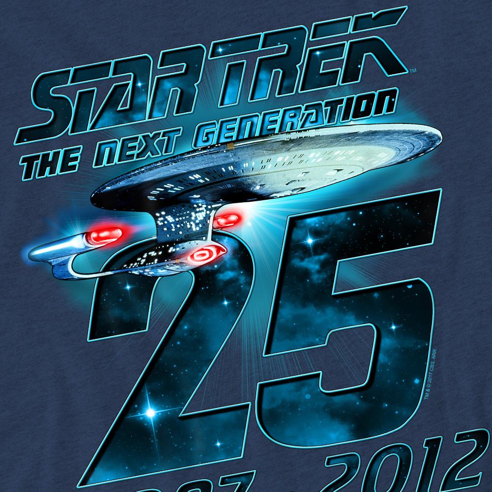 Navy - Pack Shot - Star Trek Unisex Adult Enterprise 25 T-Shirt