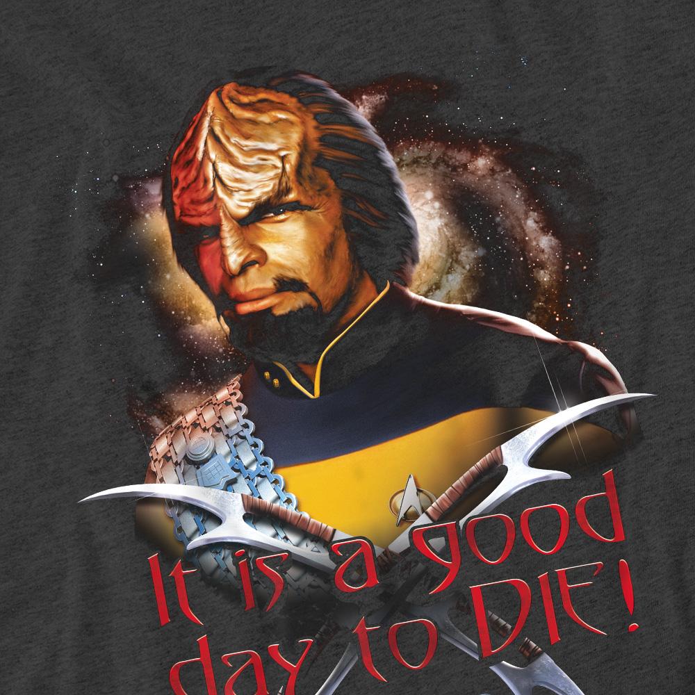 Charcoal - Pack Shot - Star Trek Unisex Adult Good Day to Die T-Shirt