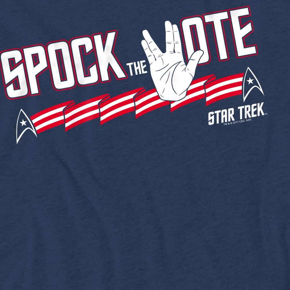 Navy - Pack Shot - Star Trek Unisex Adult Spock the Vote T-Shirt