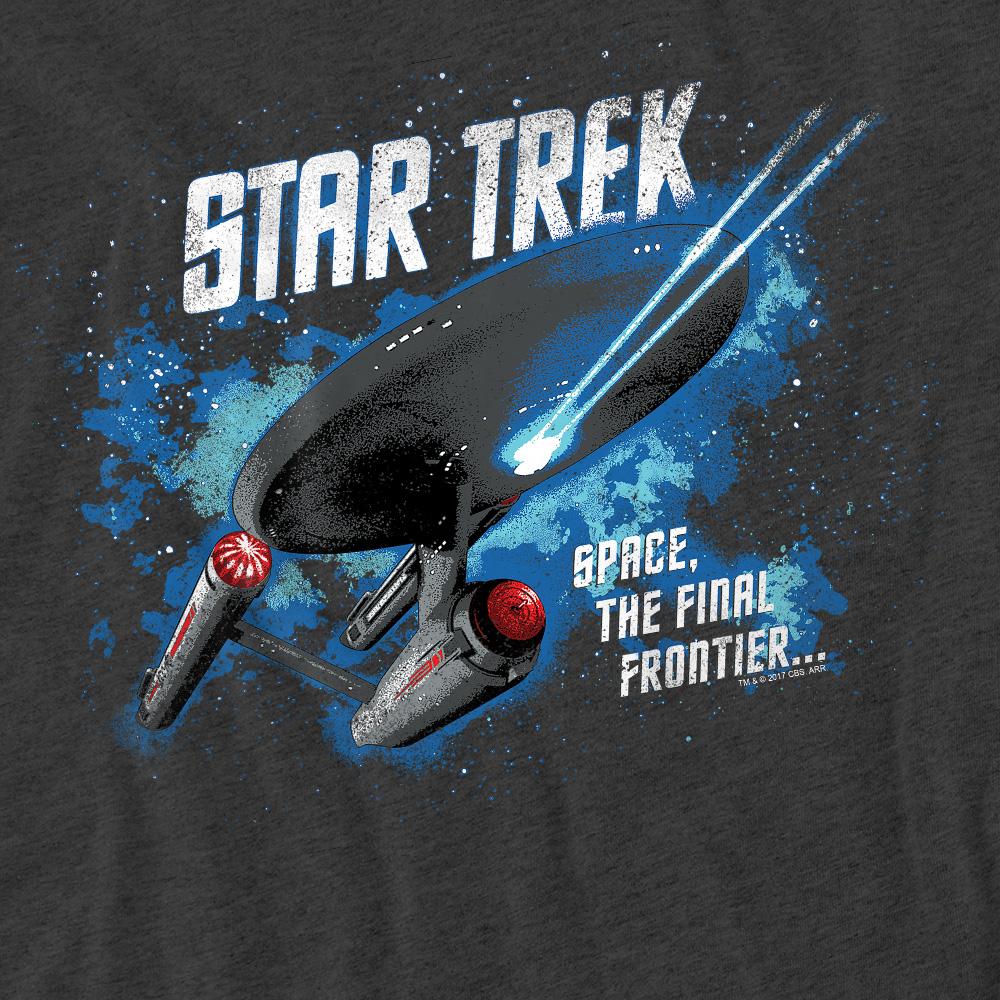 Charcoal - Pack Shot - Star Trek Unisex Adult The Final Frontier T-Shirt