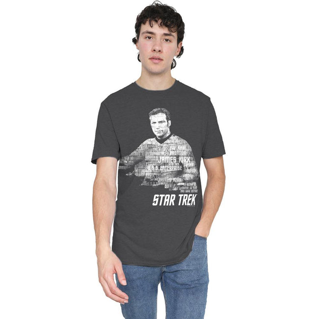 Charcoal - Lifestyle - Star Trek Unisex Adult Words Captain Kirk T-Shirt