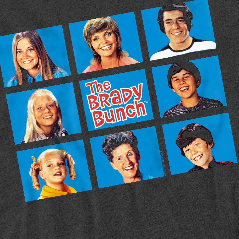 Charcoal - Pack Shot - The Brady Bunch Unisex Adult Framed T-Shirt