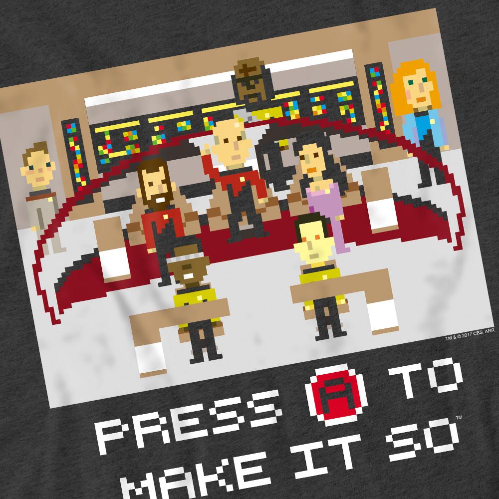 Charcoal - Pack Shot - Star Trek Unisex Adult Make It So Pixel T-Shirt