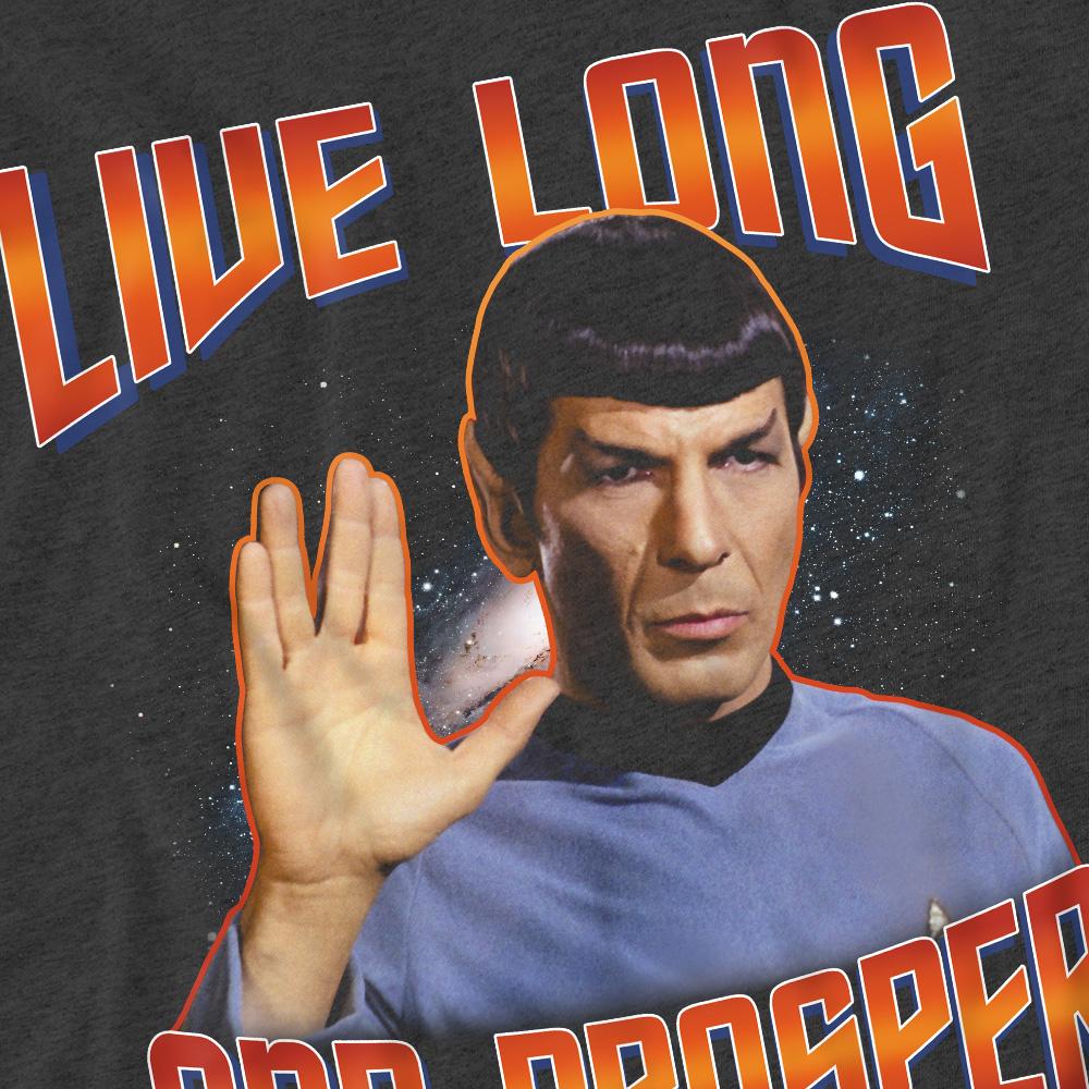 Charcoal - Pack Shot - Star Trek Unisex Adult Original Live Long and Prosper T-Shirt
