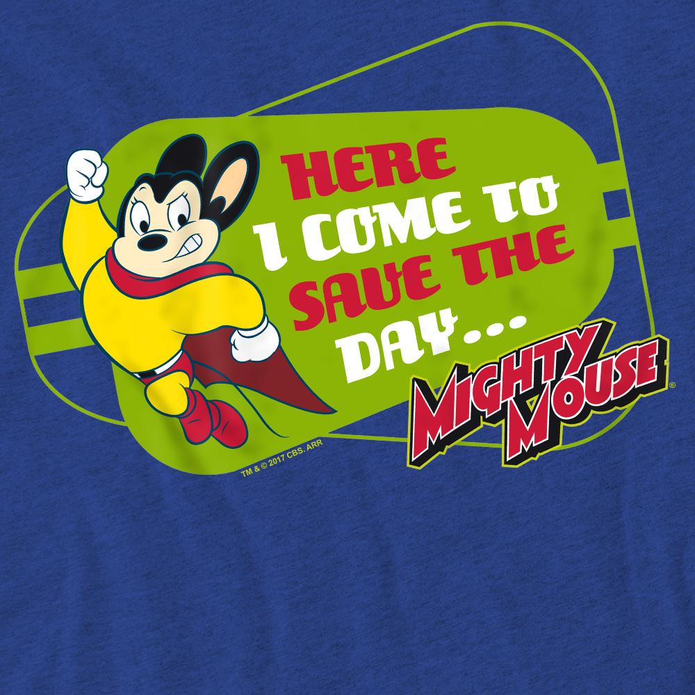 Royal Blue - Pack Shot - Mighty Mouse Unisex Adult Here I Come T-Shirt
