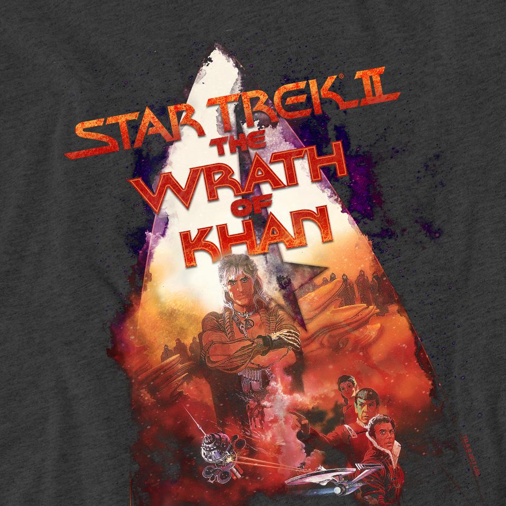 Charcoal - Pack Shot - Star Trek Unisex Adult The Wrath of Khan Poster T-Shirt