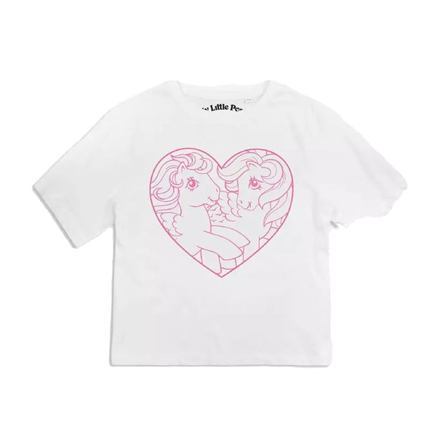 White - Front - My Little Pony Womens-Ladies Line Art Boxy Crop Top