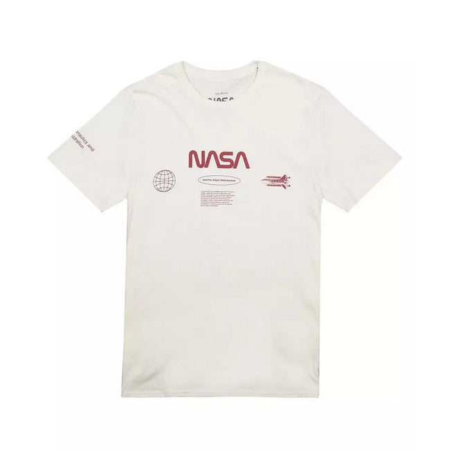 Natural - Front - NASA Mens Space Programme T-Shirt