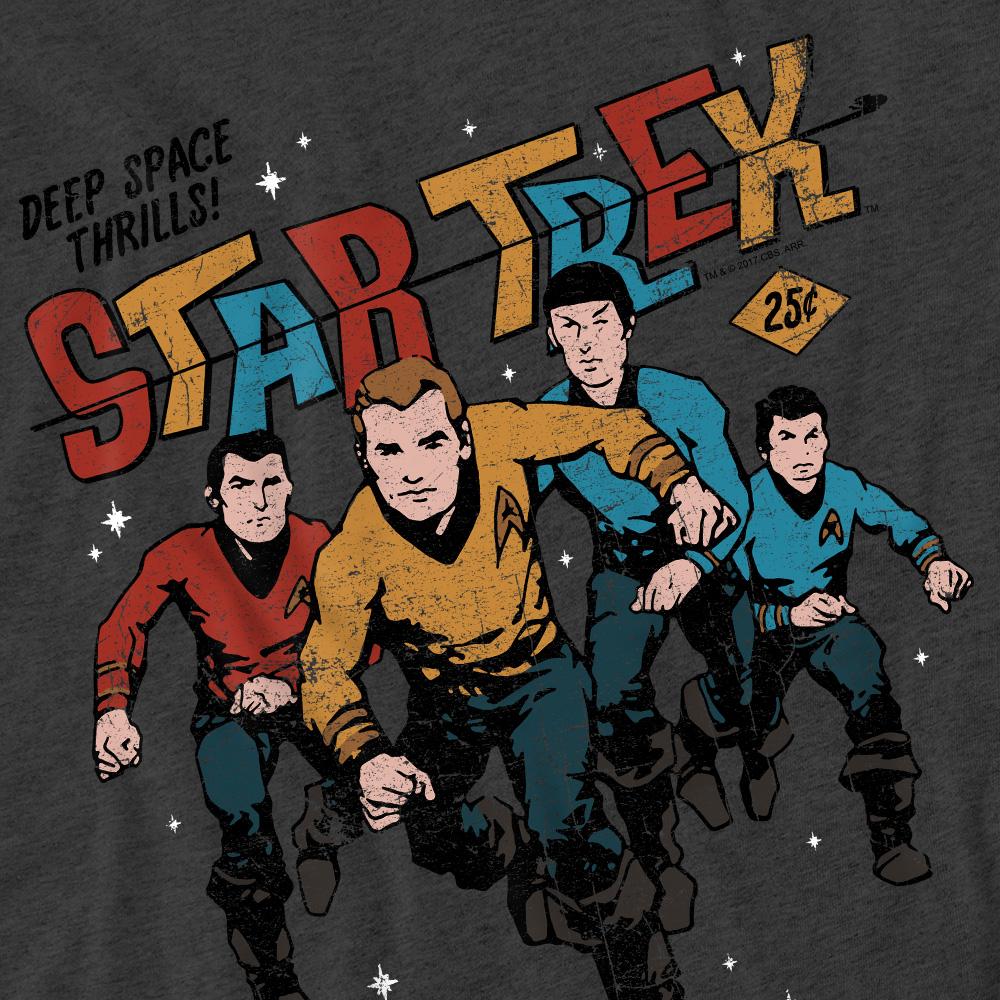 Charcoal - Pack Shot - Star Trek Unisex Adult Deep Space Thrills T-Shirt