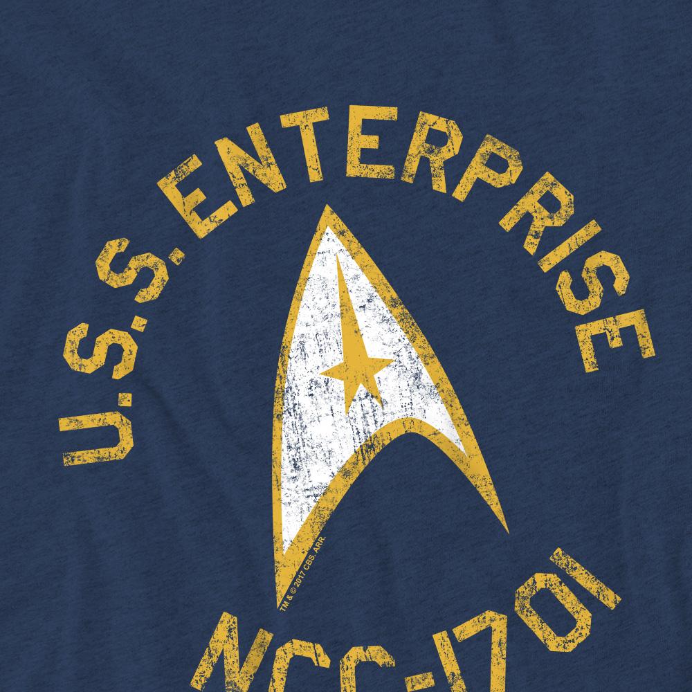 Navy - Pack Shot - Star Trek Unisex Adult Collegiate T-Shirt