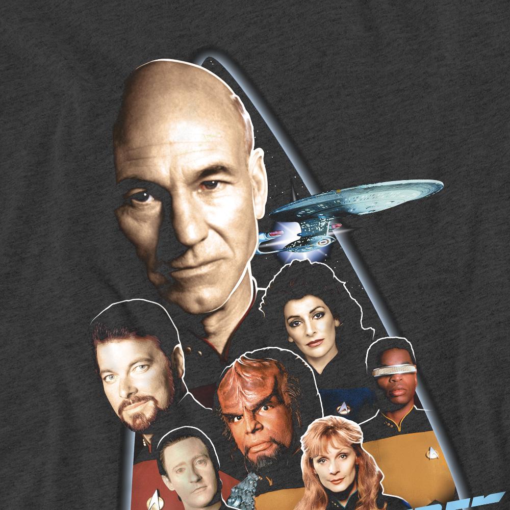 Charcoal - Pack Shot - Star Trek Unisex Adult The Next Generation T-Shirt