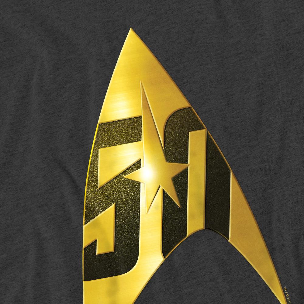 Charcoal - Pack Shot - Star Trek Unisex Adult 50th Anniversary Delta T-Shirt