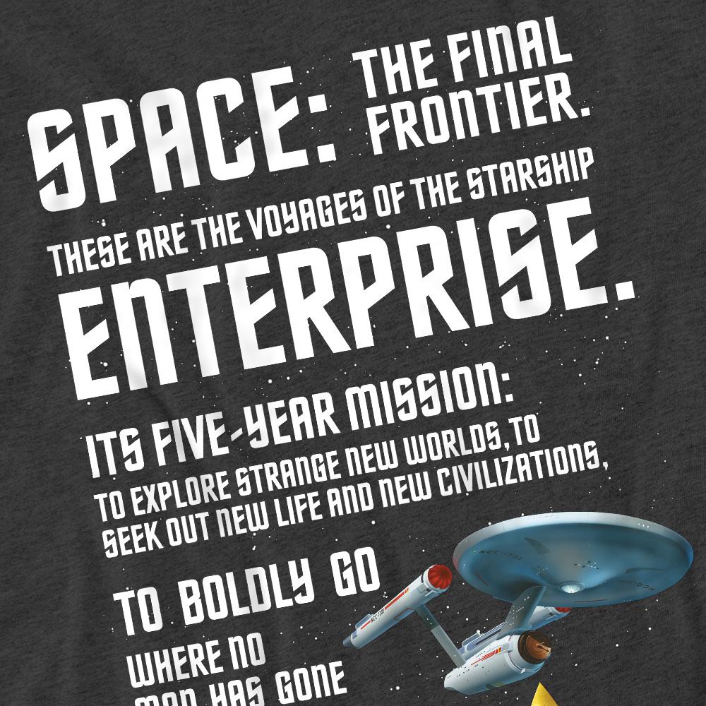 Charcoal - Pack Shot - Star Trek Unisex Adult Intro T-Shirt