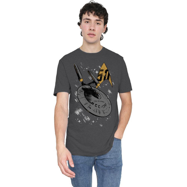 Charcoal - Lifestyle - Star Trek Unisex Adult Enterprise Dash T-Shirt