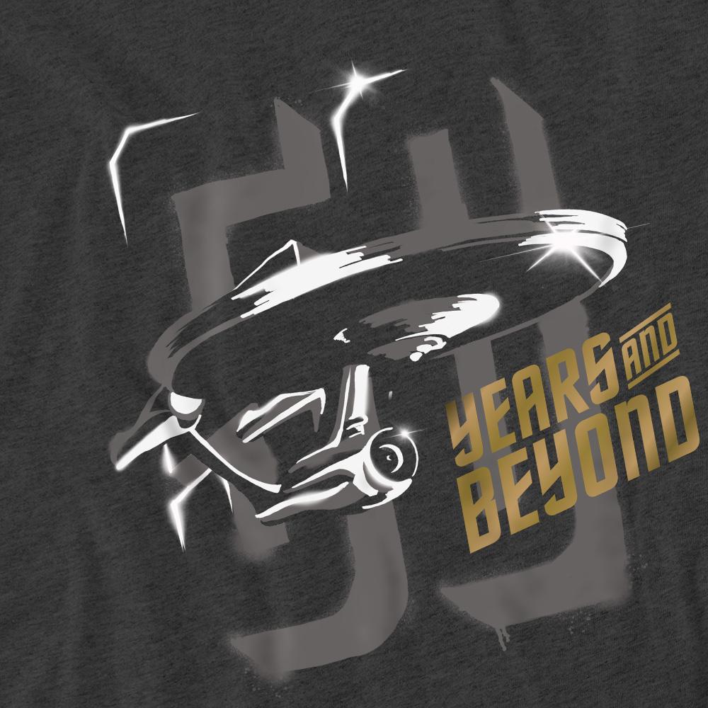 Charcoal - Pack Shot - Star Trek Beyond Unisex Adult 50 Years & Beyond T-Shirt
