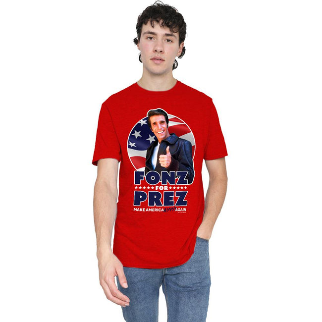 Red - Lifestyle - Happy Days Unisex Adult Fonz for Prez T-Shirt