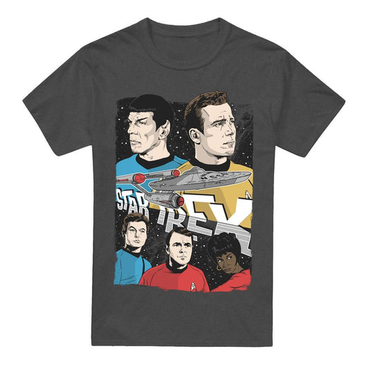 Charcoal - Front - Star Trek Unisex Adult Illustrated Crew T-Shirt