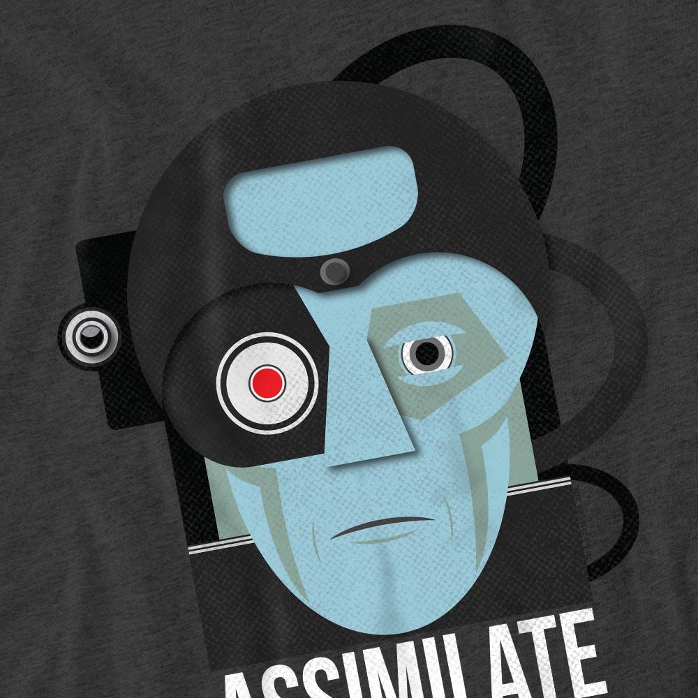 Charcoal - Pack Shot - Star Trek Unisex Adult Assimilate or Die T-Shirt