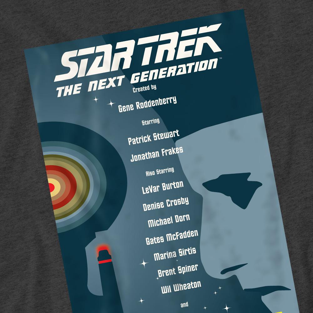 Charcoal - Pack Shot - Star Trek Unisex Adult The Next Generation Season 1 Episode 2 T-Shirt