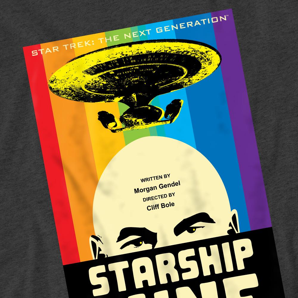 Charcoal - Pack Shot - Star Trek Unisex Adult The Next Generation Season 6 Episode 18 T-Shirt