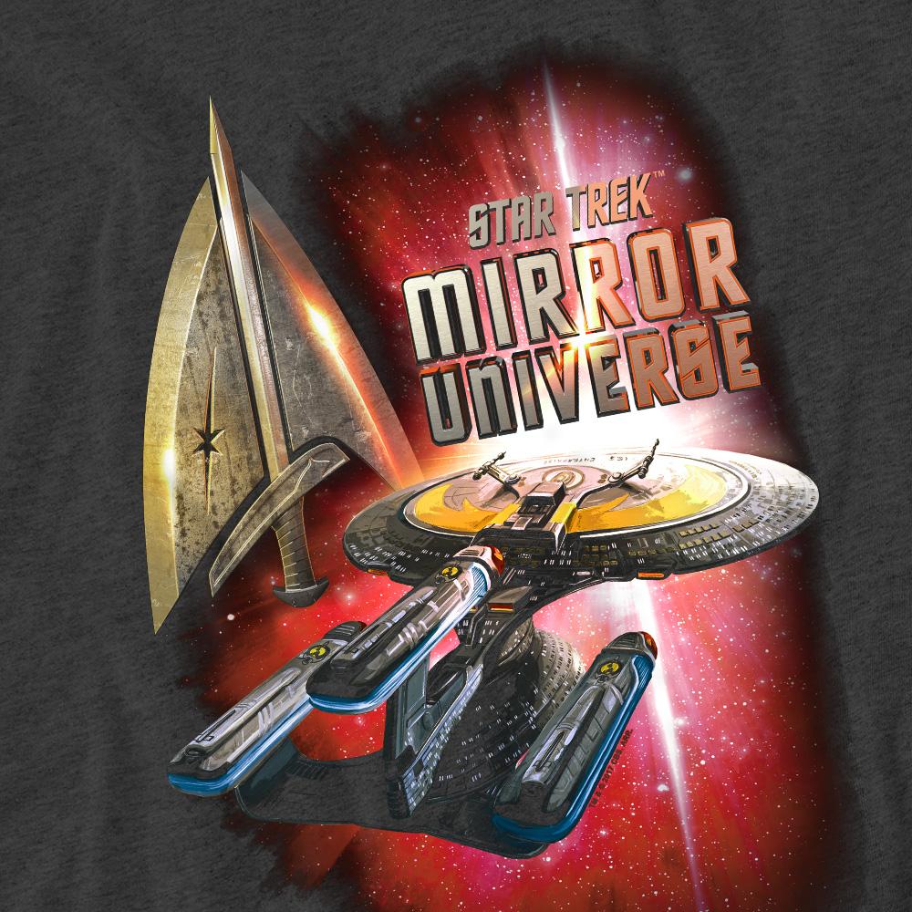 Charcoal - Pack Shot - Star Trek Unisex Adult Mirror Enterprise T-Shirt