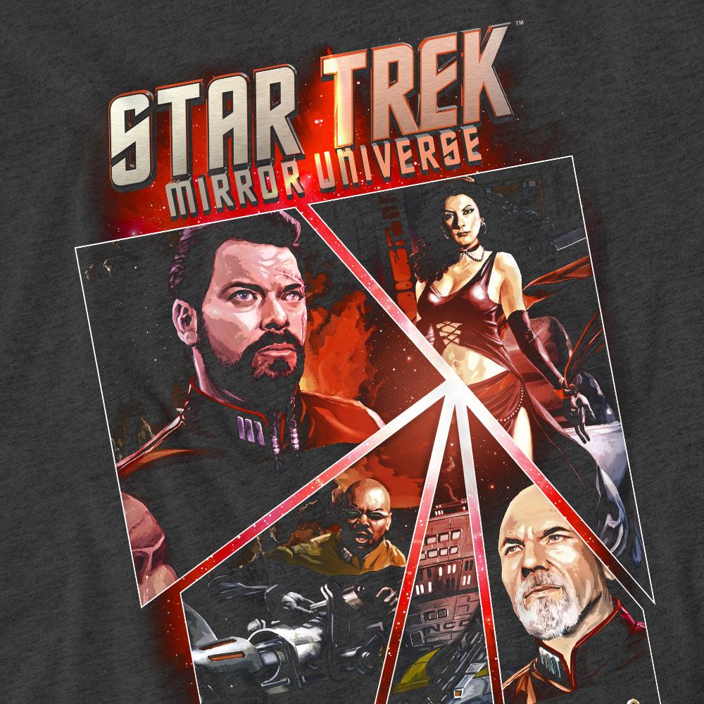 Charcoal - Pack Shot - Star Trek Unisex Adult Panels T-Shirt