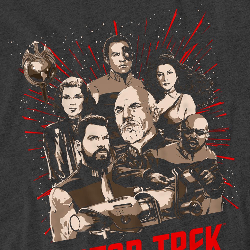 Charcoal - Pack Shot - Star Trek Unisex Adult Poster T-Shirt