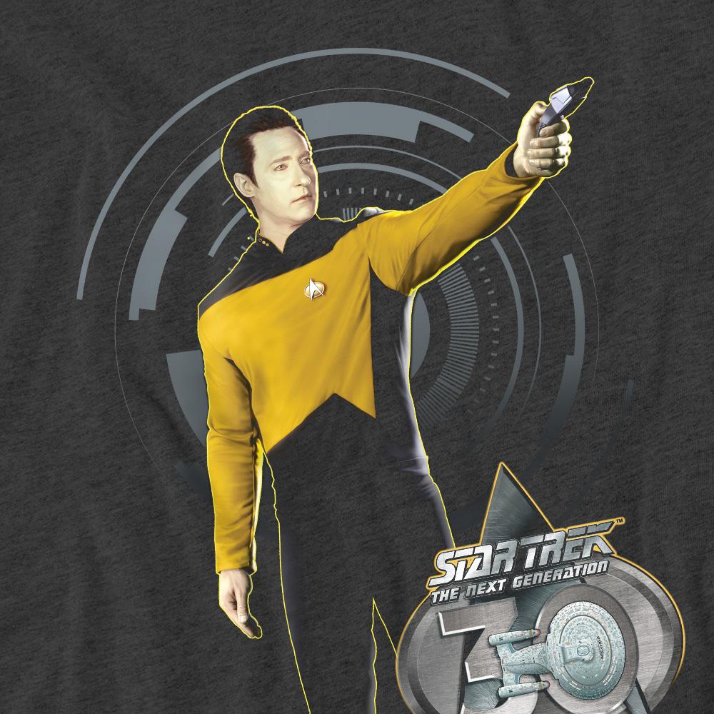Charcoal - Pack Shot - Star Trek Unisex Adult 30 Data T-Shirt