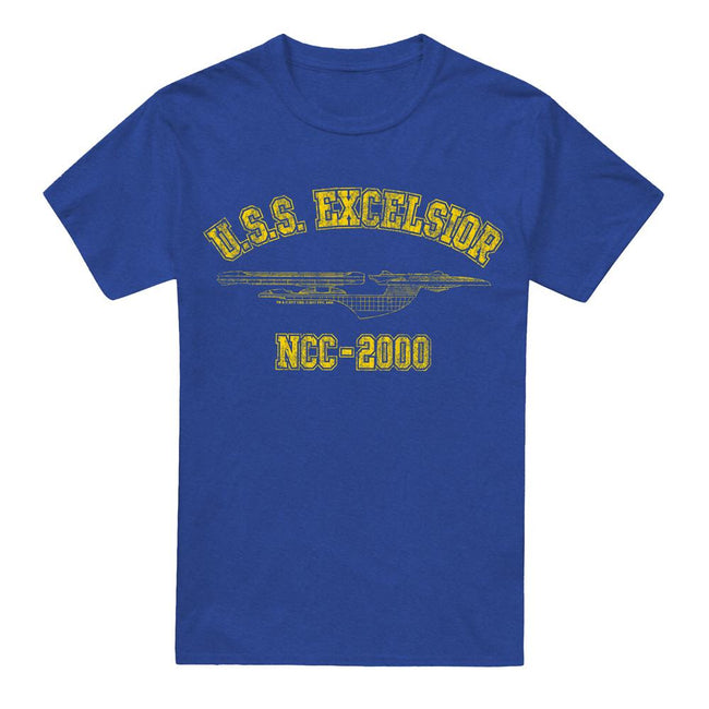Royal Blue - Front - Star Trek Unisex Adult Excelsior Athletic T-Shirt
